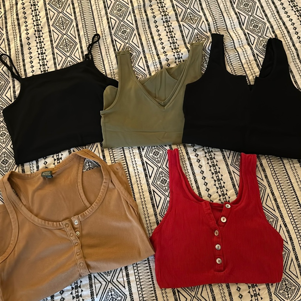 Lot of bodysuits & one tank. Gently used sizes M/L